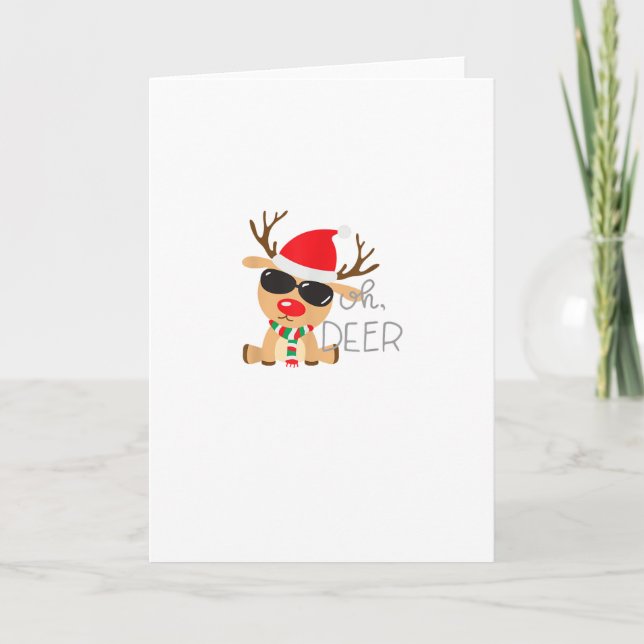 Casj Boys Unisex Adults Reindeer Small Short Sleev Card (Front)