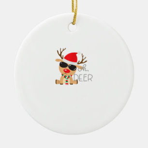 Casj Boys Unisex Adults Reindeer Small Short Sleev Ceramic Ornament