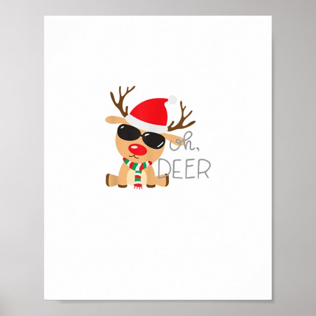 Casj Boys Unisex Adults Reindeer Small Short Sleev Poster (Front)
