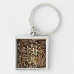 Casket, detail of Man Being Carried on an Keychain