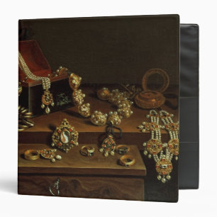Casket of jewels on a table binder