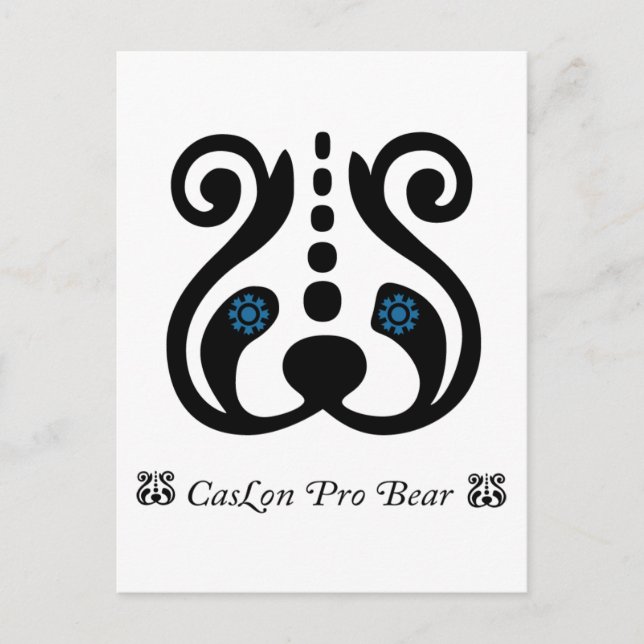 Caslon Pro Bear Postcard (Front)