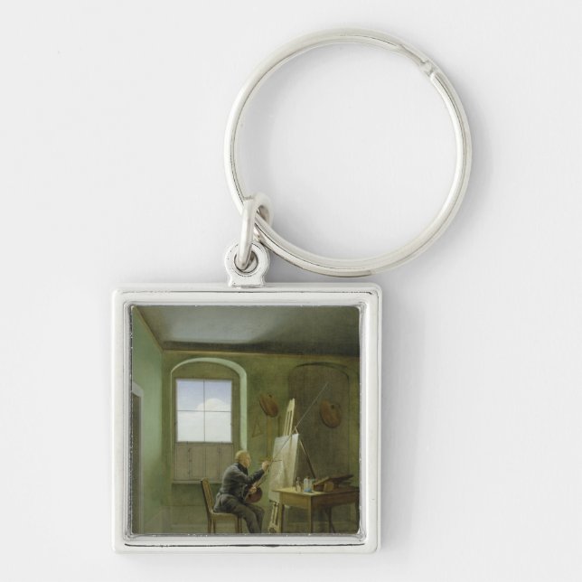 Caspar David Friedrich  in his studio, 1811 Keychain (Front)