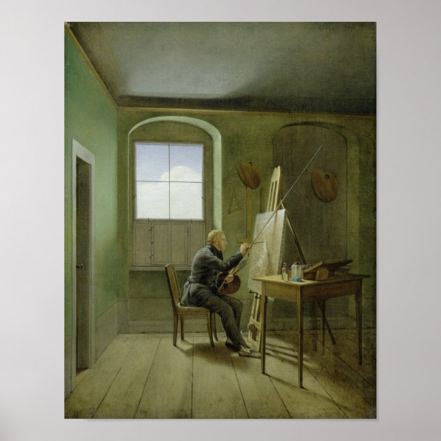 Caspar David Friedrich  in his studio, 1811 Poster (Front)