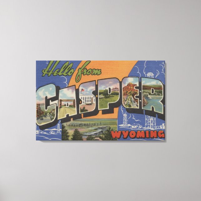 Casper, Wyoming - Large Letter Scenes Canvas Print (Front)
