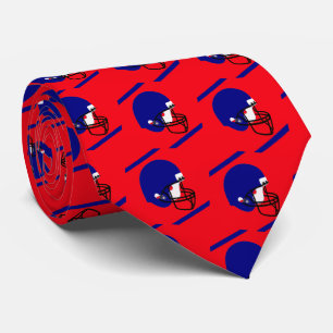 Casque de football bleu sur cravate rouge