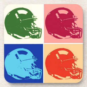 Casque de football Pop Art dessous de verre en pla