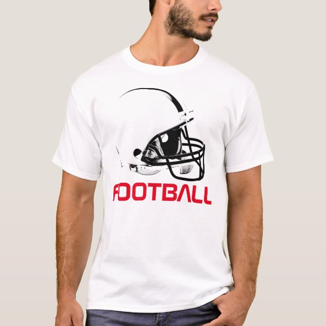 Casque de football Pop Art Rouge Blanc T-shirt (Devant)