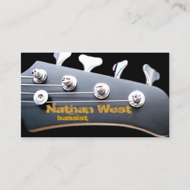 Casque de guitare basse avec nom Carte de visite (Devant)