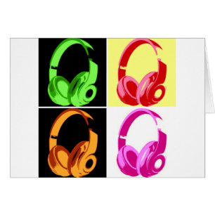 Casque de quatre couleurs Pop Art Tête Téléphone