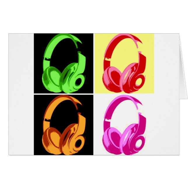 Casque de quatre couleurs Pop Art Tête Téléphone (Devant horizontal)