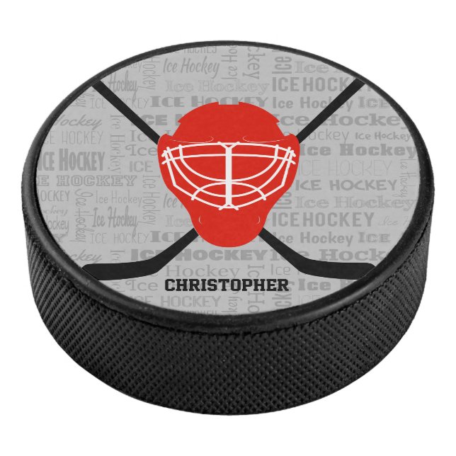 Casque et bâtons de hockey sur glace rouge Typogra (3/4/2016 12:00:00 AM)