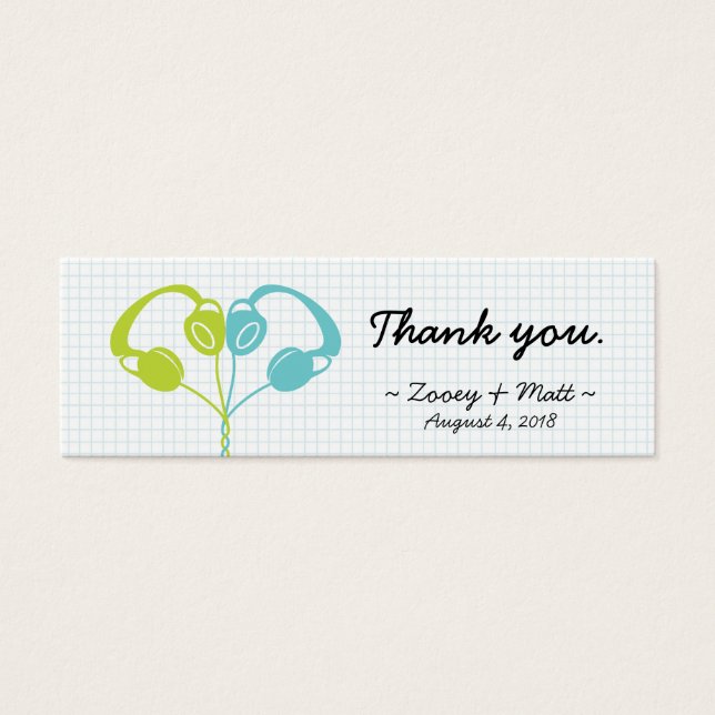 Casque Indie Bleu coeur / Mariage vert citron (Devant)