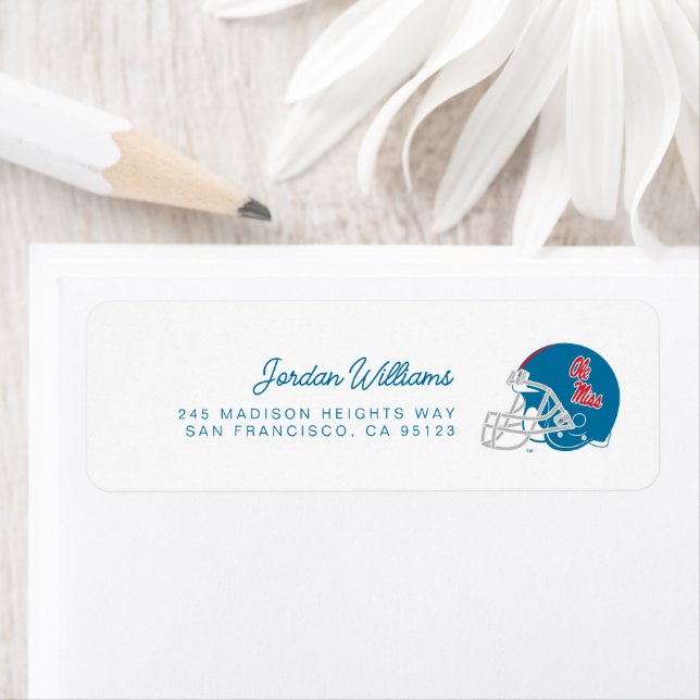 Casque Ole Miss Football | Bleu clair (En situation)
