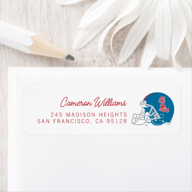 Casque Ole Miss Football | Bleu clair (En situation)