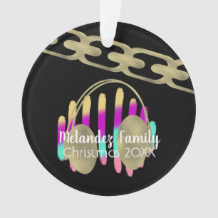 Casques DJ Hip hop Retro Neon Foil Chain