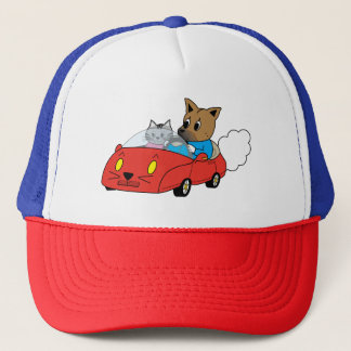 CASQUETTE 車 に 乗 る 犬 と 猫
