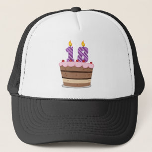 Casquette 18 ans sur le gâteau d'anniversaire