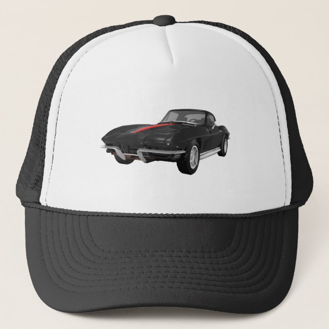 Casquette 1967 Corvette Sports Car : Noir Finish : (Devant)