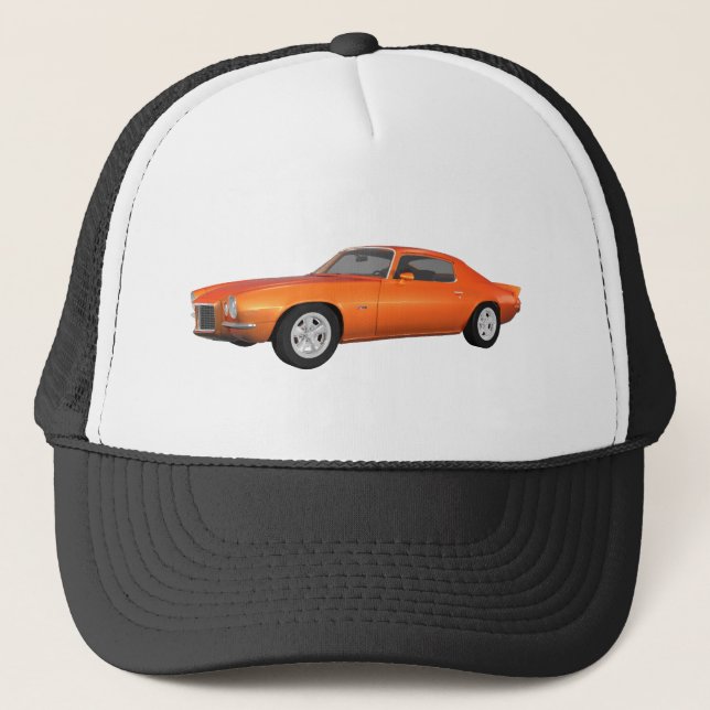 Casquette 1972 Camaro : Muscle Car : Fin orange : (Devant)