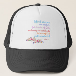 Casquette 1 Jean 4:7 Verset biblique Texte arc-en-ciel