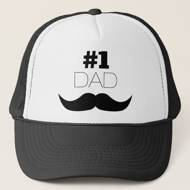 Casquette #1 Papa Mustache noire - Numéro Un (Devant)
