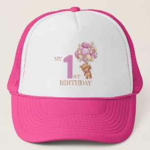 Casquette 1ère fille de pique-nique d'ours en peluche