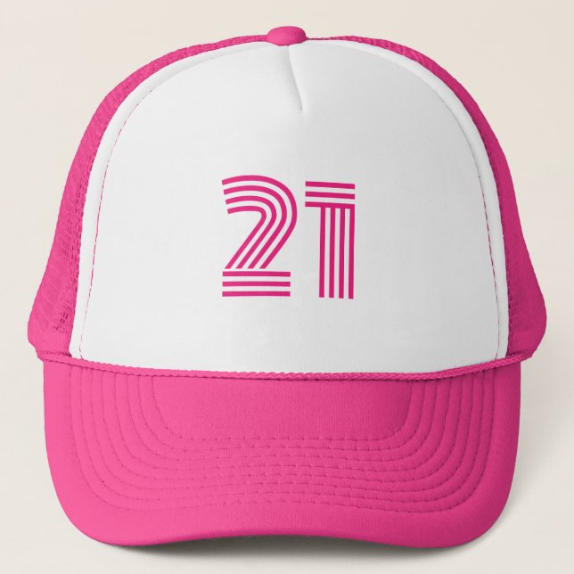Casquette 21e anniversaire rose (Devant)