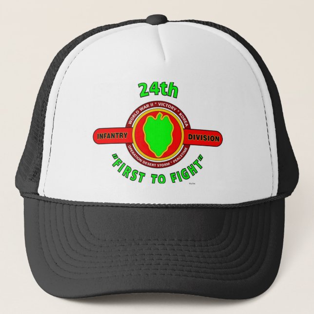 Casquette 24ème DIVISION d'INFANTERIE "D'ABORD POUR (Devant)