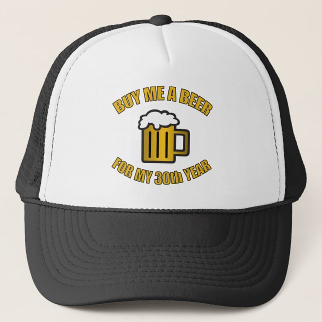 Casquette 30e anniversaire bière drôle (Devant)