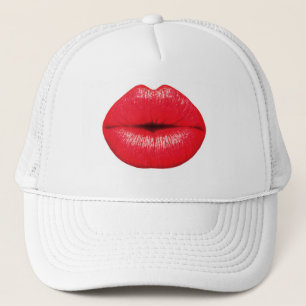 CASQUETTE 327493 RED SMOOCH LIPS KISS MAKEUP BEAUTY LOVE FAS
