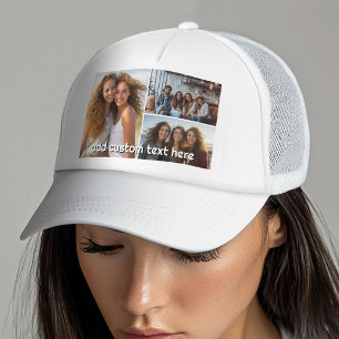 Casquette 3 Collage photo avec 1 ligne de texte