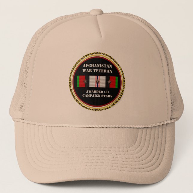 CASQUETTE 3 ÉTOILES DE LA CAMPAGNE VÉTÉRAN DE LA GUERRE EN A (Devant)