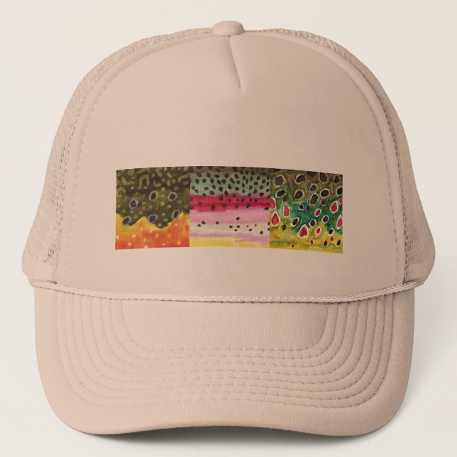 Casquette 3 Peau de truite : Brook, arc-en-ciel, Brown - Pêc (Devant)
