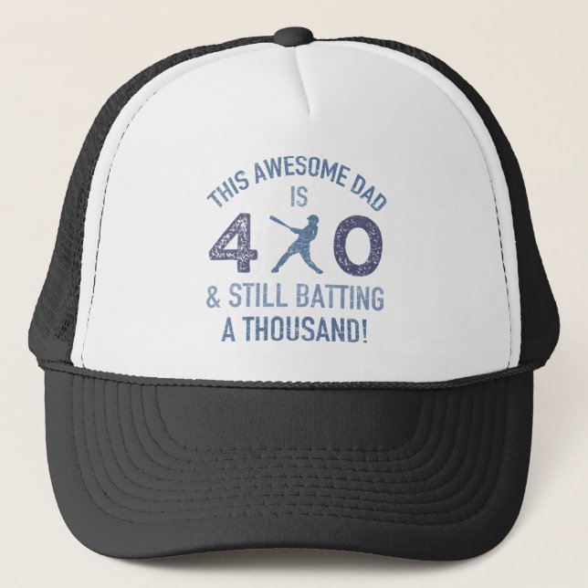 Casquette 40e anniversaire de baseball papa (Devant)