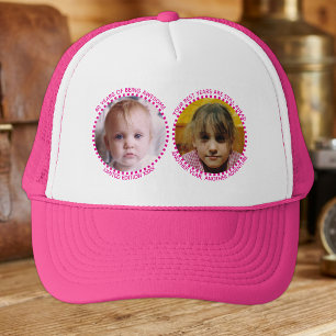 Casquette 40e jalon 'tout âge' photo rose blanc