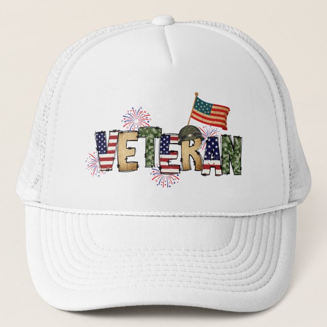Casquette 4 juillet chapeau de camion pour vétérans (Devant)