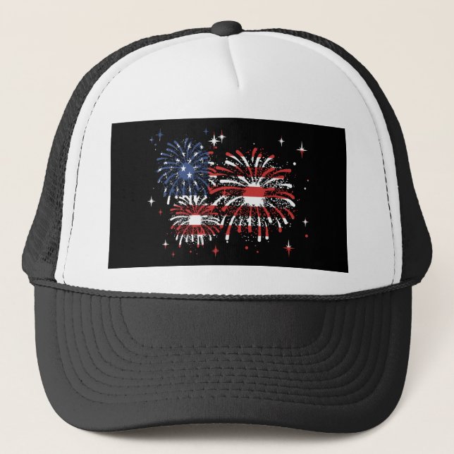 Casquette 4 juillet États-Unis Fireworks (Devant)