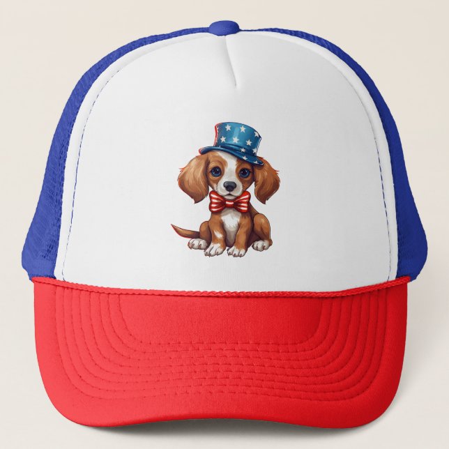 Casquette 4 juillet mignon Chien-71009 (Devant)