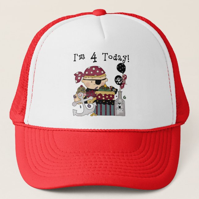 Casquette 4e anniversaire Pirate Tshirts et cadeaux (Devant)