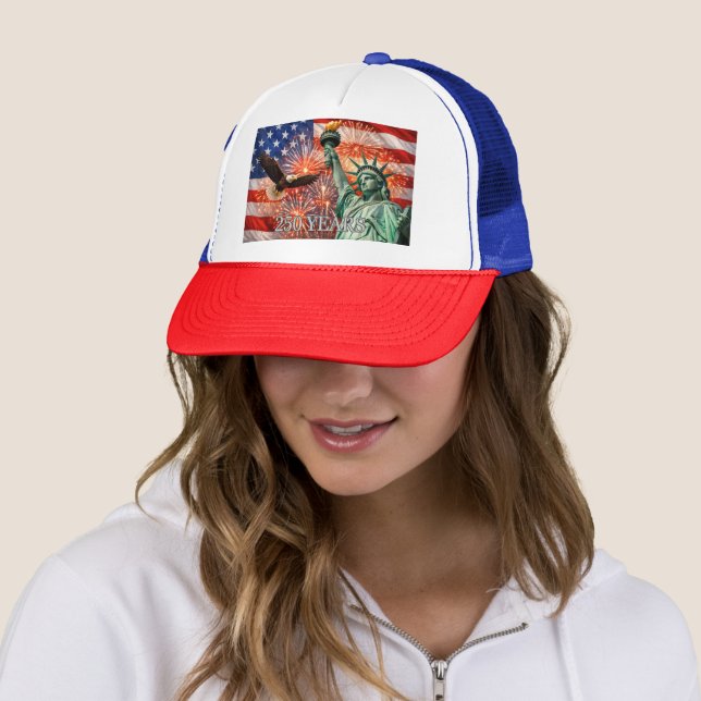 Casquette 4th of July Liberty Eagle Fireworks USA 250th (En situation)