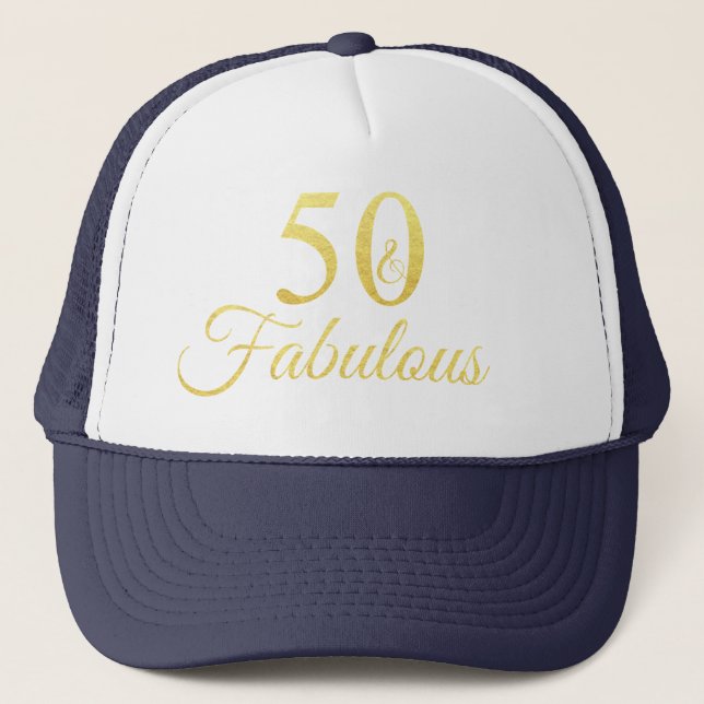 Casquette 50 & Fabulous Gold Script 50e anniversaire (Devant)