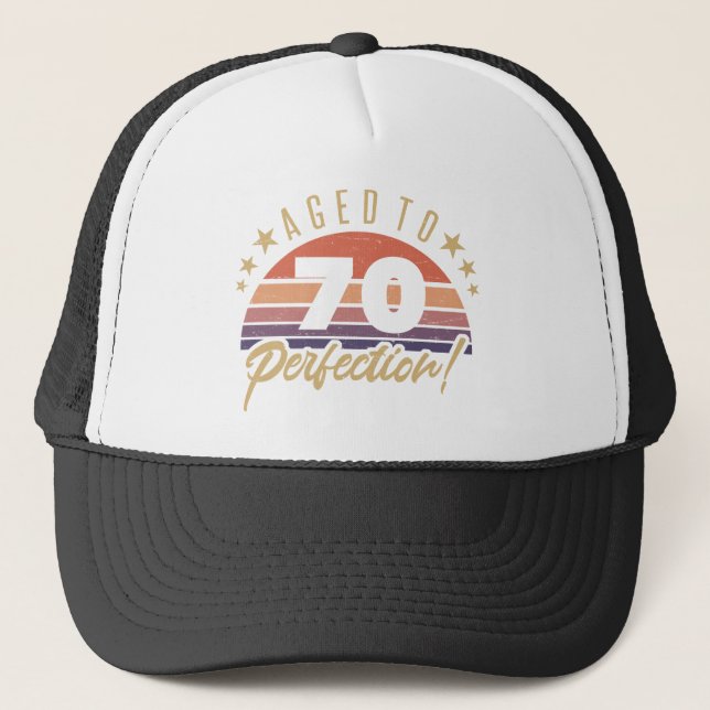 Casquette 70e Humour d'anniversaire Retro (Devant)