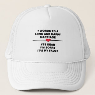 Casquette 7 Mots Pour Un Mariage Long Et Heureux