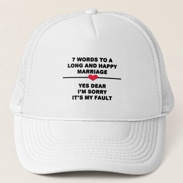 Casquette 7 Mots Pour Un Mariage Long Et Heureux (Devant)