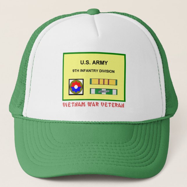 Casquette 9ème VÉTÉRINAIRE de GUERRE de VIETNAM de DIVISION (Devant)