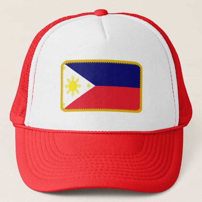 casquette à effet brodé du drapeau des Philippines (Devant)