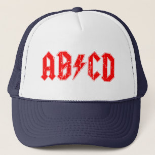 Casquette ABCD rock musique drôle symbole faux acdc blague 
