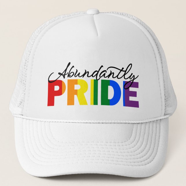 Casquette Abondamment Fierté Rainbow Gay Fier Chapeau Trucke (Devant)