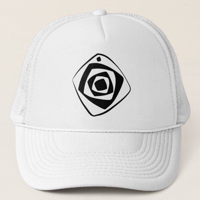 Casquette Abstrait à main - Art magnifique blanc géométrique (Devant)